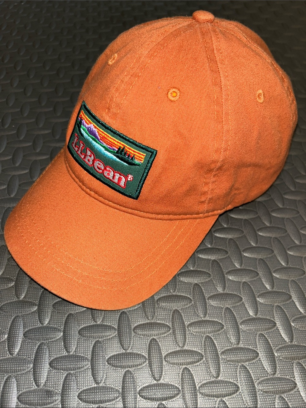 L.L. Bean Rust Orange Logo Katahdin Mtn Patch Baseball Hat Cap Outdoors Dadcore